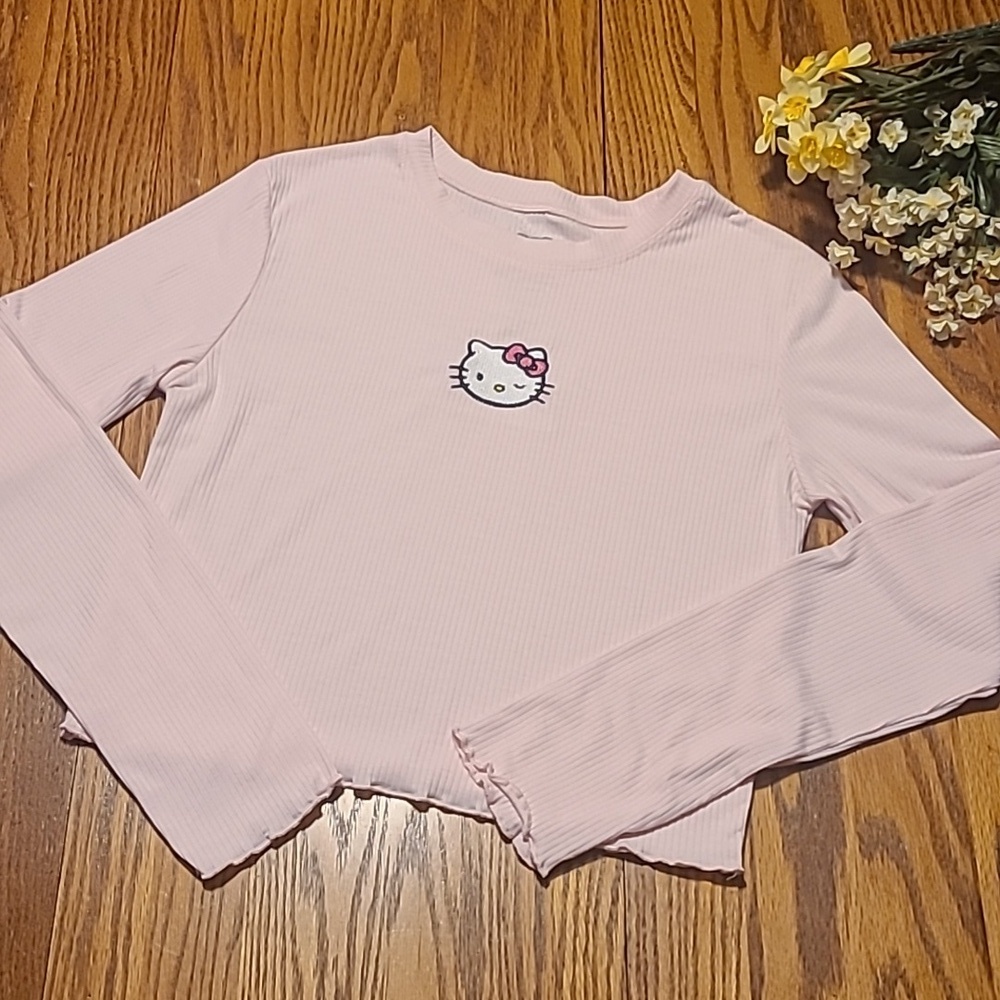 Hello Kitty Ribbed Crop Top - Girls Large